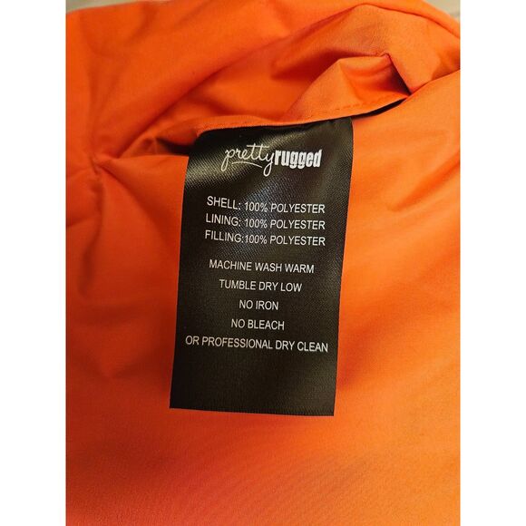Pretty Rugged Waterproof Puffer Vest Orange M/L NWT Puffy Warm Fall Vibes - Picture 6 of 10